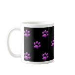 Paw Print Mug Purple on Black