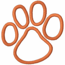 Paw Print Outline Embroidered Hoodie