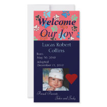 Paw Print Photo Adoption Announcement Photo Card