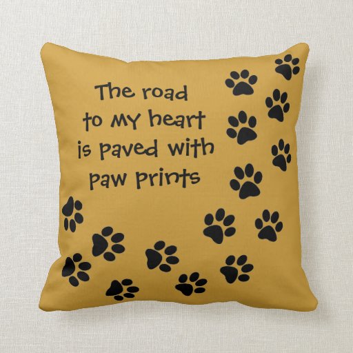 paw print pillow