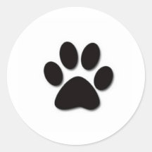 Paw print products round stickers