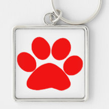 Paw Print (Red) Keychain