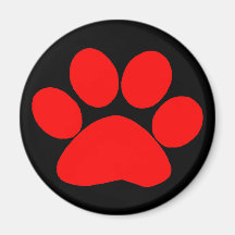 Paw Print (Red) Refrigerator Magnet