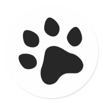 paw print round sticker
