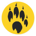 Paw Print Yellow Stickers by elledeegee Paw Print Yellow Stickers
