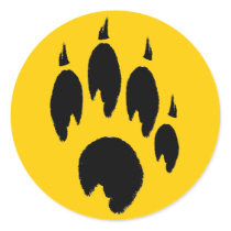 Paw Print Yellow Stickers by elledeegee Paw Print Yellow Stickers