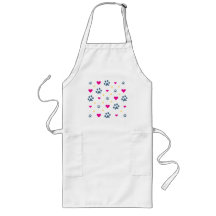 Paw Prints and Hearts Aprons