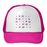 Paw Prints and Hearts Mesh Hats