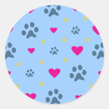 Paw Prints and Hearts Sticker