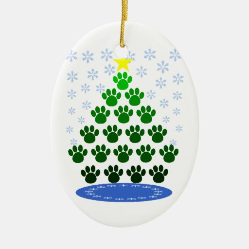 paw prints christmas tree ornament zazzle paw prints christmas tree ornament zazzle