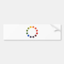 Paw Prints Circle Bumper Sticker
