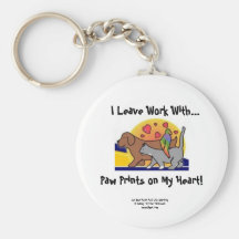Paw Prints Colored Keychain