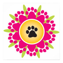 Paw Prints Flower posters