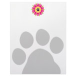Paw Prints Flower Custom Letterhead