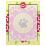 Paw Prints Flower Letterhead