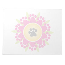 Paw Prints Flower Notepad