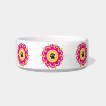 Paw Prints Flower pet bowls
