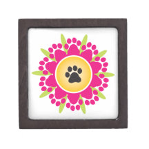 Paw Prints Flower Premium Trinket Box