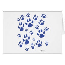 Paw prints galore card