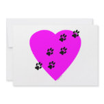 Paw Prints on my Heart - Pink Personalized Invitations