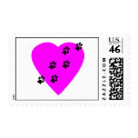 Paw Prints on my Heart - Pink Postage