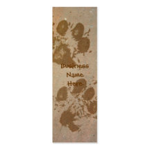 Paw Prints on Stone Bookmark Business Cards