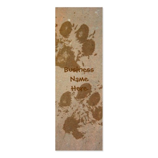 Paw Prints on Stone Bookmark Business Cards (front side)