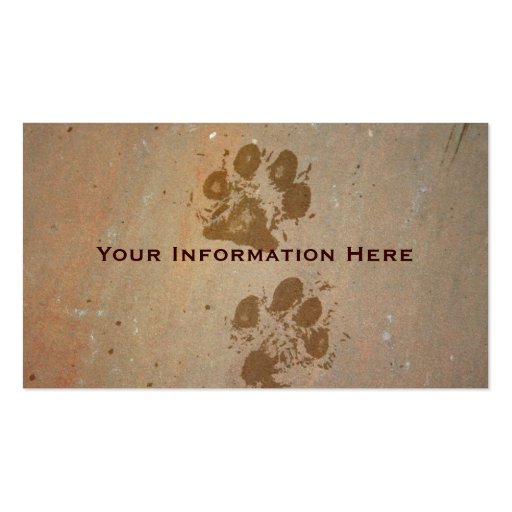 Paw Prints on Stone Business Cards (front side)