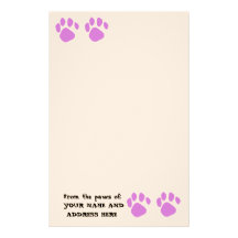 Paw Prints Personalized Stationery