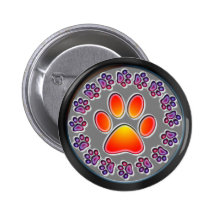 PAW PRINTS PINBACK BUTTONS