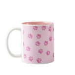 Paw Prints Pink Coffee Mugs