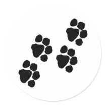 Paw Prints Round Sticker