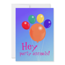 Paw-shaped balloon bouquet_Party Animal Invitation invitations