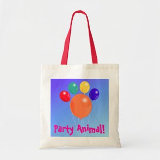 Paw-shaped balloon bouquet_Party Animal tote bag bag