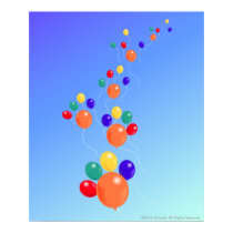 Paw-shaped up up & away balloon bouquet poster posters