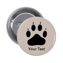 Paw Track Animal Care Pin Back Button