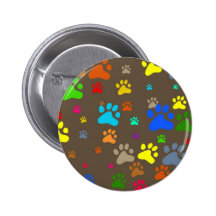 Paw Wallpaper Pinback Buttons