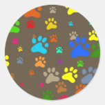 Paw Wallpaper Round Stickers