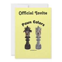 Pawn Eaters Chess Dogs Custom Invitations