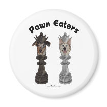 Pawn Eaters Chess Dogs Refrigerator Magnets
