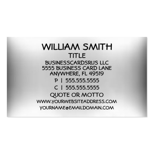 Pawn Shop Metal Look Business Card (back side)