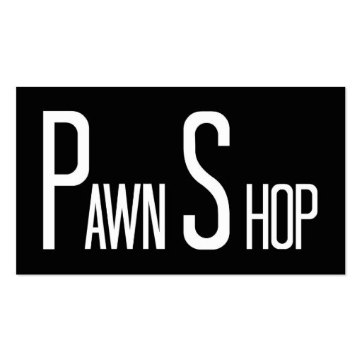 Pawn Shop Word Business Card (front side)