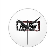 Pawpaw Fathers day strong loyal Grandpa Wall Clocks