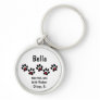 Pawprint And Hearts Pet Identification Tag Keychain