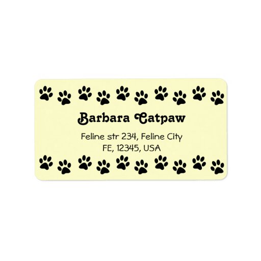 Pawprint custom address lables Paw print Label Zazzle