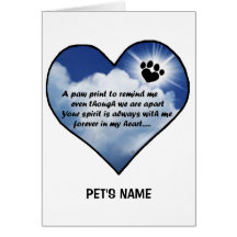 Pawprint Memorial Poem Cards