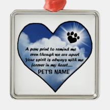 Pawprint Memorial Poem Christmas Tree Ornament
