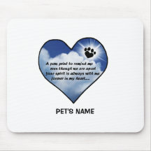 Pawprint Memorial Poem Mouse Pad