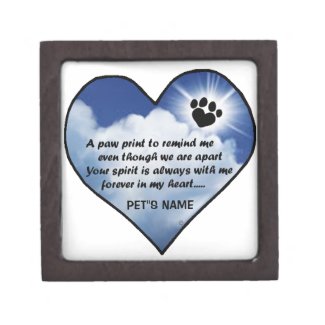 Pawprint Memorial Poem Premium Keepsake Boxes