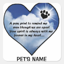 Pawprint Memorial Poem Stickers